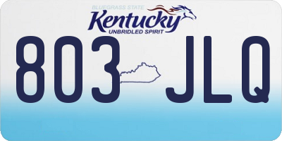 KY license plate 803JLQ