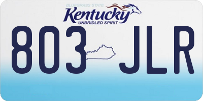KY license plate 803JLR