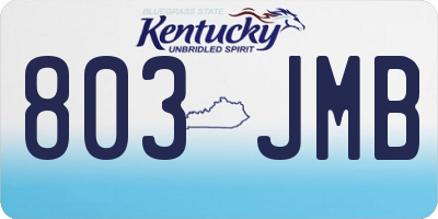 KY license plate 803JMB