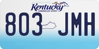 KY license plate 803JMH