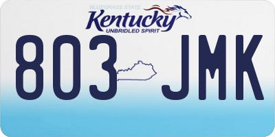 KY license plate 803JMK