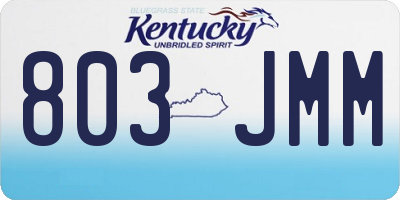 KY license plate 803JMM