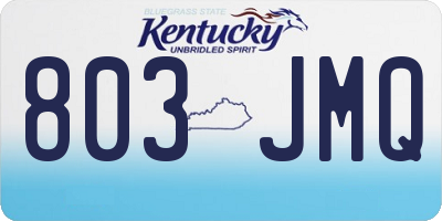KY license plate 803JMQ