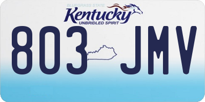 KY license plate 803JMV