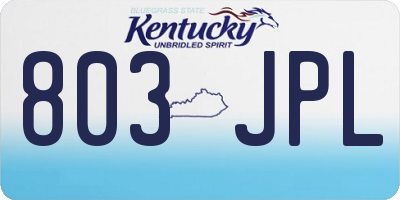 KY license plate 803JPL