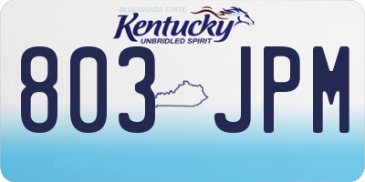 KY license plate 803JPM