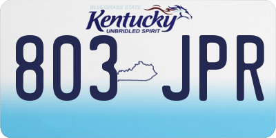 KY license plate 803JPR