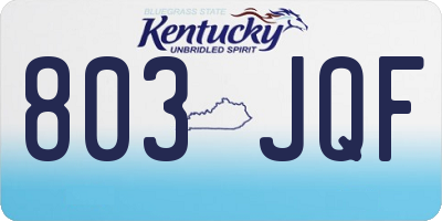 KY license plate 803JQF