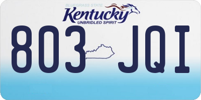 KY license plate 803JQI