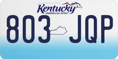 KY license plate 803JQP