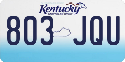 KY license plate 803JQU