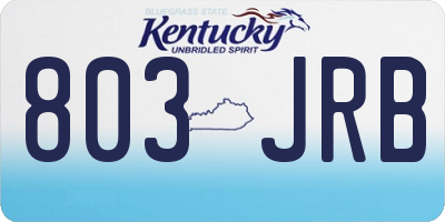 KY license plate 803JRB