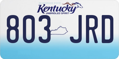 KY license plate 803JRD
