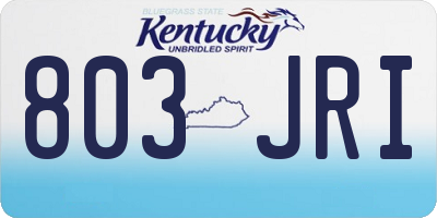 KY license plate 803JRI