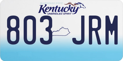 KY license plate 803JRM