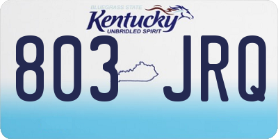 KY license plate 803JRQ