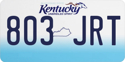 KY license plate 803JRT