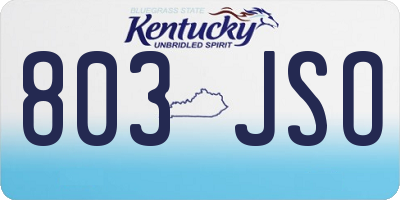 KY license plate 803JSO