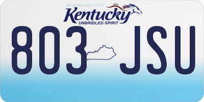 KY license plate 803JSU