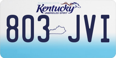 KY license plate 803JVI