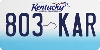 KY license plate 803KAR