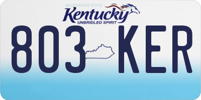KY license plate 803KER