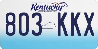 KY license plate 803KKX