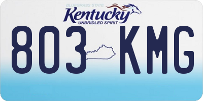 KY license plate 803KMG