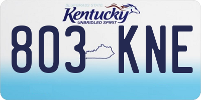 KY license plate 803KNE