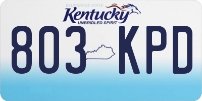 KY license plate 803KPD