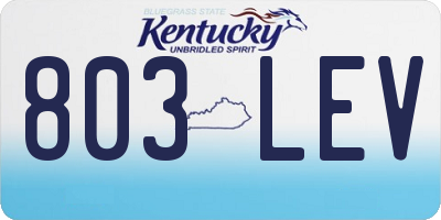 KY license plate 803LEV