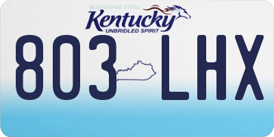 KY license plate 803LHX