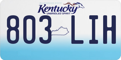 KY license plate 803LIH