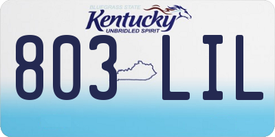 KY license plate 803LIL