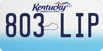 KY license plate 803LIP