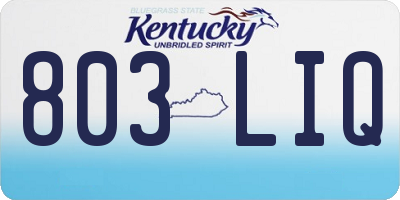 KY license plate 803LIQ