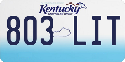 KY license plate 803LIT