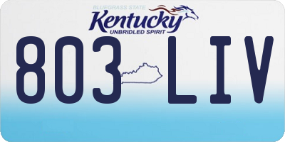 KY license plate 803LIV