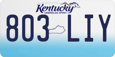 KY license plate 803LIY