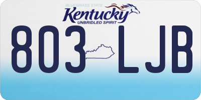 KY license plate 803LJB