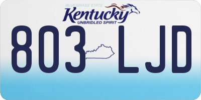 KY license plate 803LJD