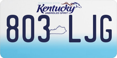 KY license plate 803LJG