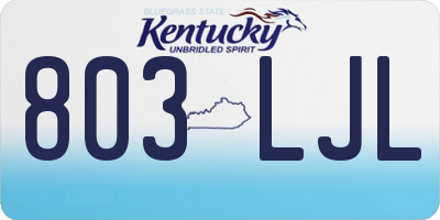 KY license plate 803LJL