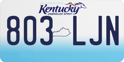 KY license plate 803LJN