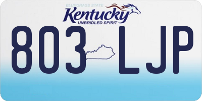 KY license plate 803LJP