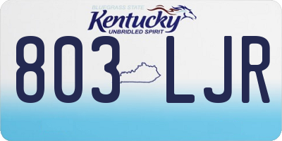 KY license plate 803LJR
