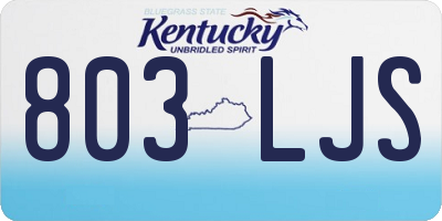 KY license plate 803LJS