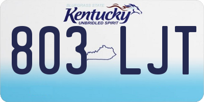 KY license plate 803LJT