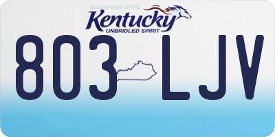 KY license plate 803LJV