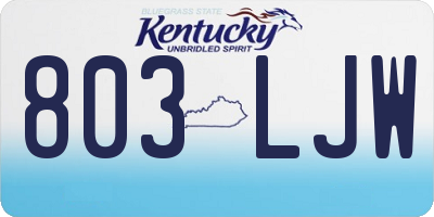 KY license plate 803LJW